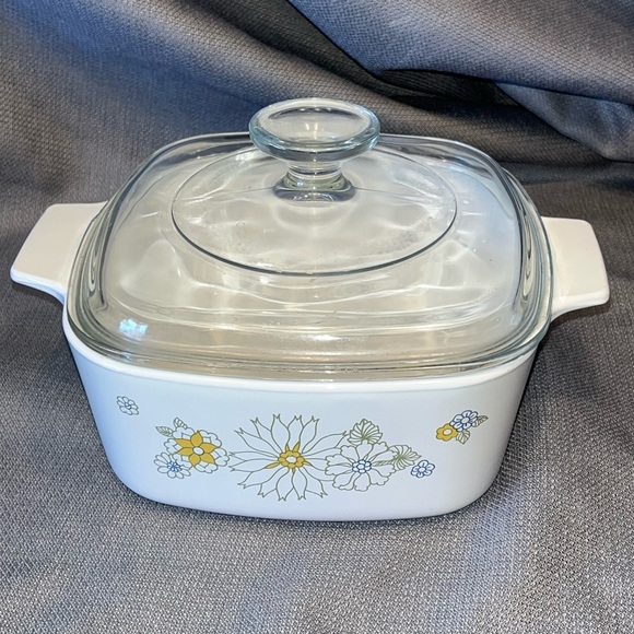 CorningWare 70’s Floral Bouquet 1-1/2 Quart Casserole Dish Lid Daisy A-1 1/2-B - Picture 1 of 6